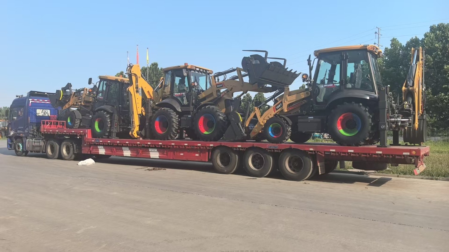 Daily delivery: Customized backhoe loader